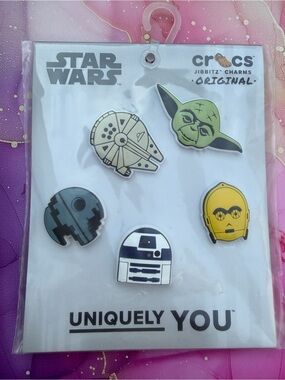 Crocs Star Wars 5-Pack Jibbitz Charms Yoda R2-D2 NWT